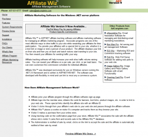 affiliatewiz.com full-size home page image