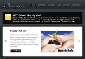 Adtegrity.com Banner Ad Serving Networks home page full size image