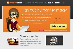 BannerSnack.com Banner Ad Design Software home page full size image