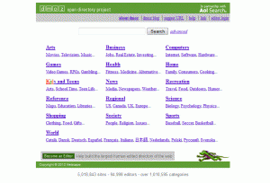 DMOZ.com Website Directory home page full size image