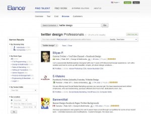 Elance.com Twitter Background Design page full size image