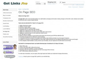 GetLinksPro.com On-Page SEO Service page full size image