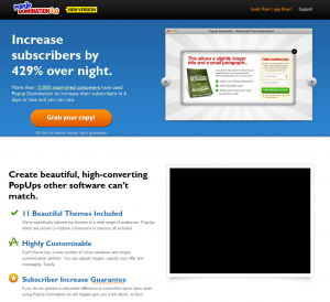 PopDomination.com PopUp Software full-size home page image