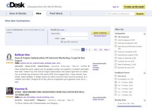 oDesk SEM Management Service home page full size image