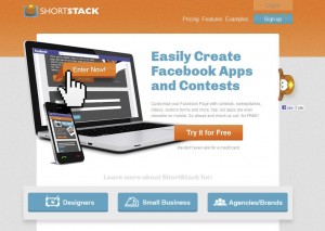 ShortStack.com Fan Page Management App home page full size image