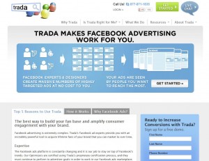 Trada.com FB Ads Management Service home page full size image