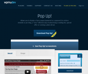 WPMU DEV Pop Up! Plugin page full-size image
