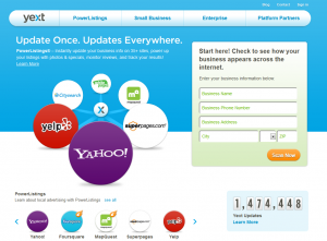 Yext.com Local Business Directory Listing home page full size image