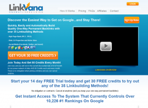 Linkvana Link Building software/services home page full size image