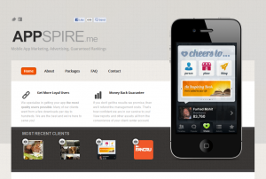 APPSPIRE.me Mobile App Marketing Services home page full size image