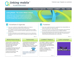 LinkingMobile.com Mobile Affiliate Network home page full size image