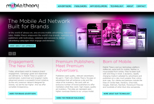 MobileTheory.com Mobile Advertising Network home page full size image
