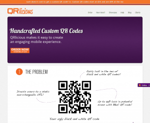 QRlicious.com QR Code Templates and design service home page full size image