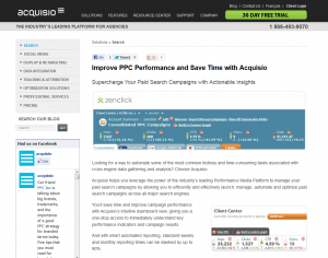 Acquisio.com PPC Management Software overview page full size image
