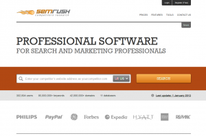 SEMrush.com SEO Competitive Analysis Keyword Software home page full size image
