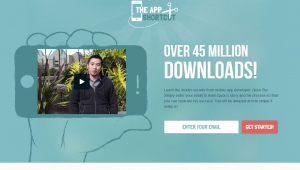 'The App Shortcut' (theappshortcut.com) home page full size image