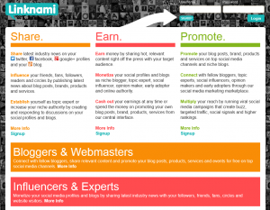 Linknami.com Social Media Marketing Marketplace home page full size image