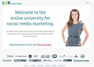 LKRSocialMedia.com Social Media Marketing courses home page full size image