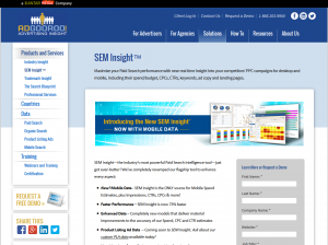 Adgooroo SEM Insight overview page full size image