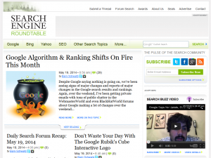 Search Engine Roundtable (seroundtable.com) home page full size image