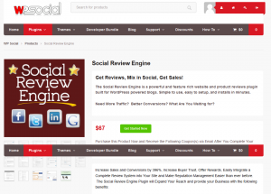 Social Review Engine plugin sales page full size image