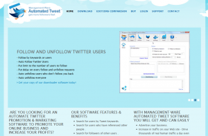 Automatedtweet.com Twitter Software home page full size image