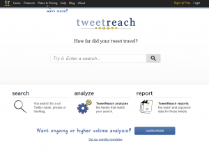 TweetReach.com home page full size image