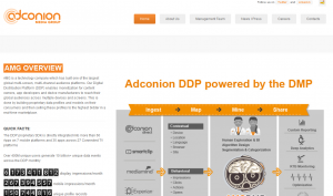 Adconion Media Group ( Adconion.com) Video Advertising network home page full size image