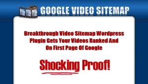 The Google Video Sitemap Wordpress plugin (GoogleVideoSitemap.com) sales page full size image