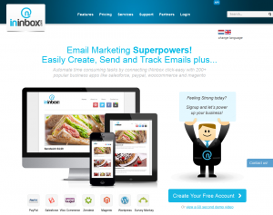 INinbox (ininbox.com) Email Marketing Software home page full size image