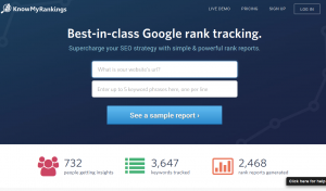 KnowMyRankings (knowmyrankings.com) home page full size image