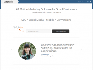 WooRank (woorank.com) SEO Software home page full size image