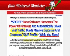 Auto Pinterest Marketer (autopinterestmarketer.com) home page full size image