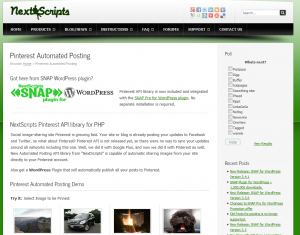 NextScripts Pinterest Automated Posting script (nextscripts.com/pinterest-automated-posting) details page full size image