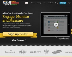 Social Report (socialreport.com) home page full size image