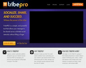 TribePro.com home page full size image